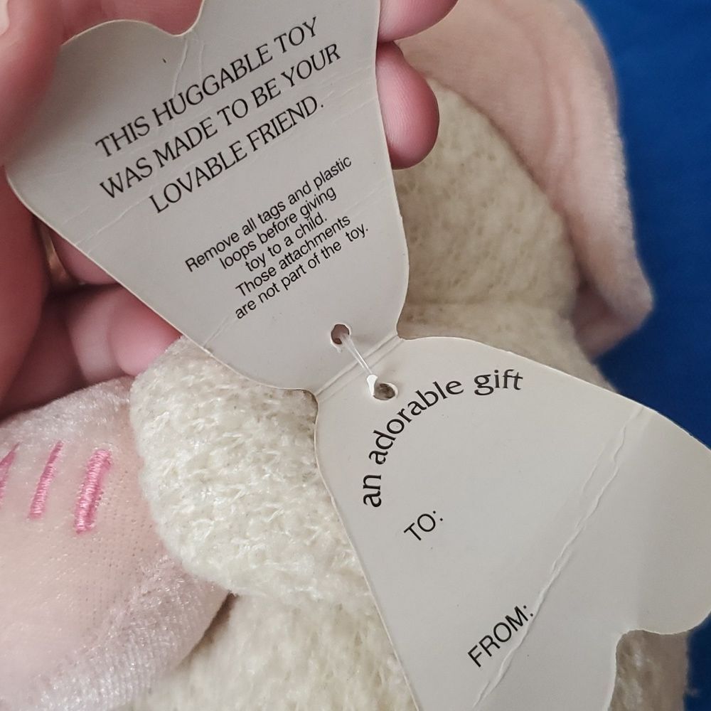 A&A Aurora Sweet Heart Teddy Bear Hawaii 7" White Waffle Weave Pink Hat Plush - Picture 8 of 12